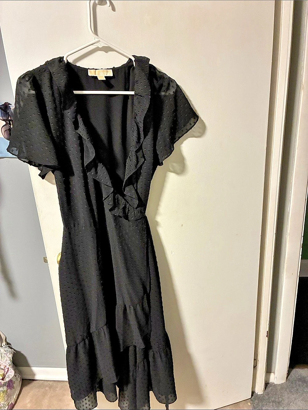Michael Kors Ruffle Maxi Dress in Black Size Small Like New